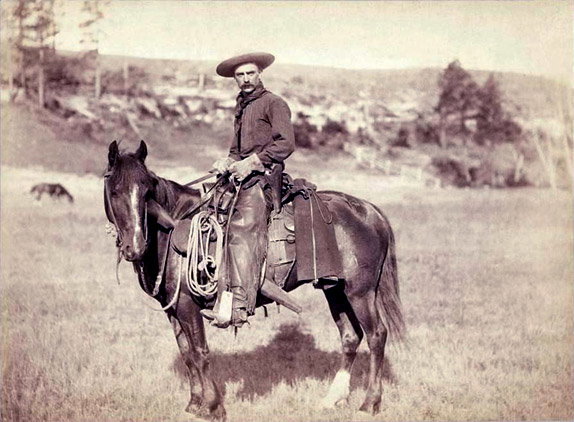 Американский ковбой, снимок 1887 года Американский ковбой, снимок 1887 года