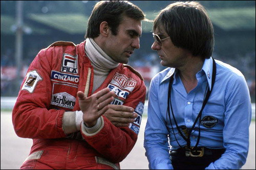 Карлос Ройтеман и владелец команды Brabham Берни Экклстоун, 1978 год