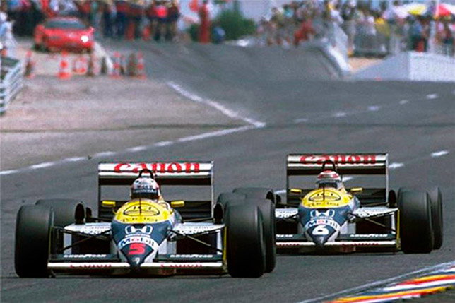 Пилоты Williams Найджел Мэнселл и Нельсон Пике, 1987 год