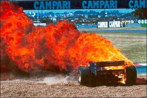 Авария Ligier Педро Диница на Гран При Аргентины 1996 года