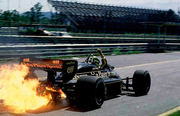 Айртон Сенна на трассе Жакарепагуа, 1986 год