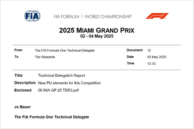 Документ FIA