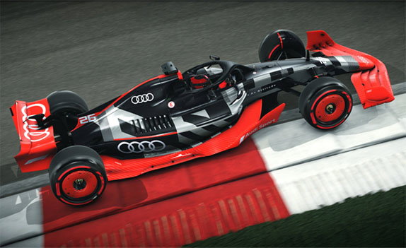 Машина Формулы 1 в цветах Audi в игре F1 2022
