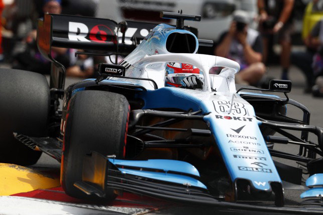 Джордж Расселл на трассе Гран При Монако, 2019 год
