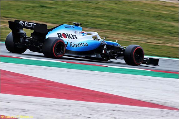 Джордж Расселл за рулём Williams FW42