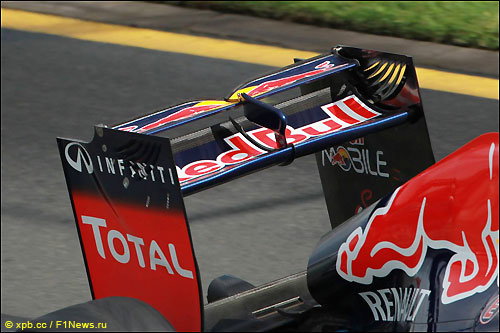 Система DRS на машине Red Bull Racing RB8, 2012 год