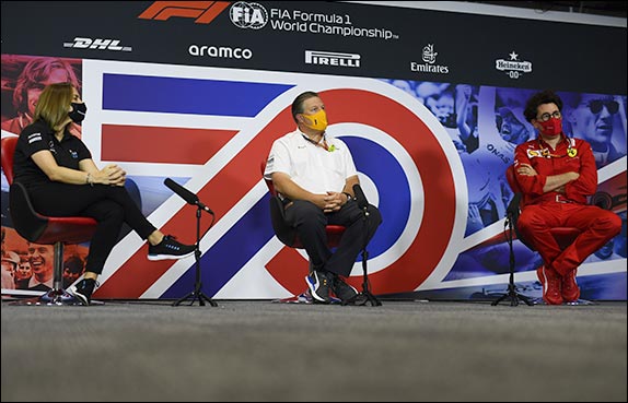 Клэр Уильямс (Williams), Зак Браун (McLaren) и Маттиа Бинотто (Ferrari)