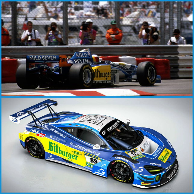 Benetton B195 на Гран При Монако и машина Dörr Motorsport, фото XPB и пресс-службы Dörr Motorsport
