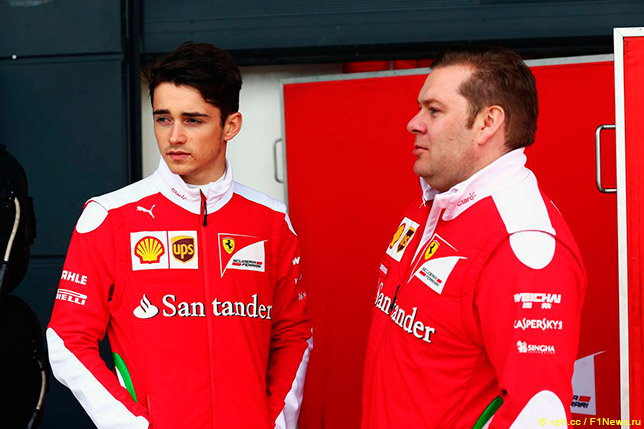 Шарль Леклер и гоночный инженер Ferrari Дэйв Гринвуд