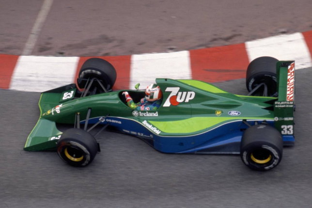Андреа де Чезарис за рулём Jordan 191 на Гран При Монако 1991 года, фото XPB