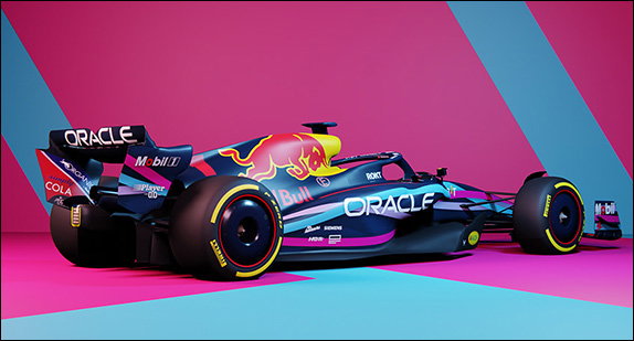 Раскраска машин Red Bull Racing для Гран При Майами