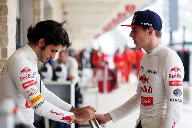 Карлос Сайнс и Макс Ферстаппен в 2015 году, когда они были гонщиками Toro Rosso, фото XPB