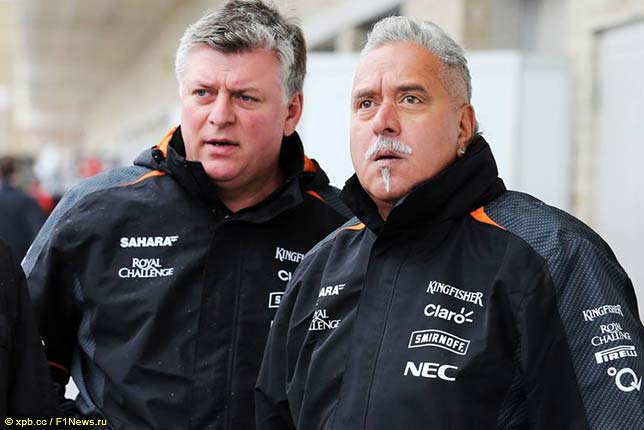 Отмар Сафнауэр и Виджей Малья, совладелец Force India