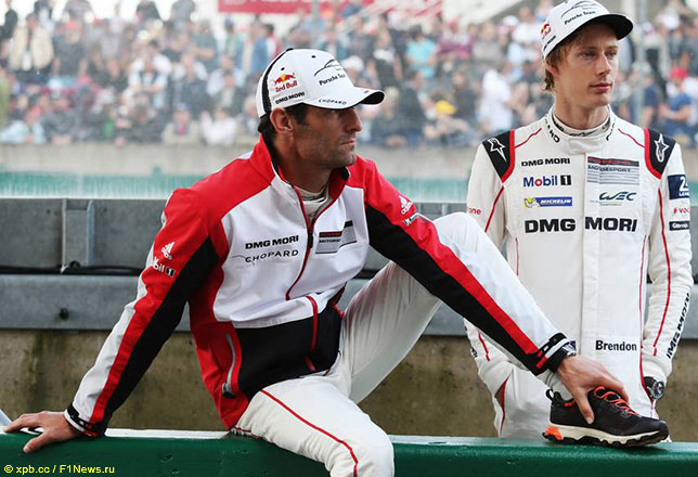 Брендон Хартли и Марк Уэббер во времена выступлений за Porsche в чемпионате WEC